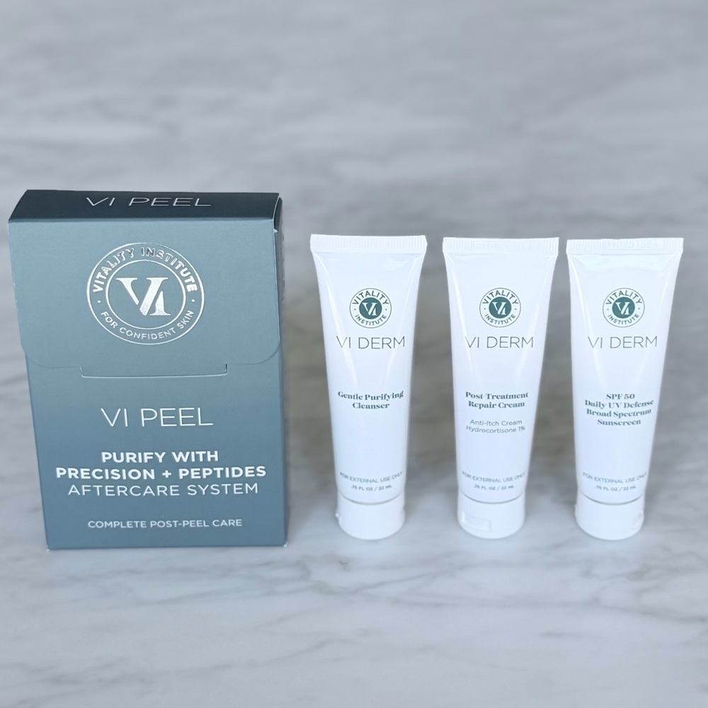 VI Peel Recovery Kit: Post Treatment Repair Cream & Sunscreen + Gentle Cleanser
